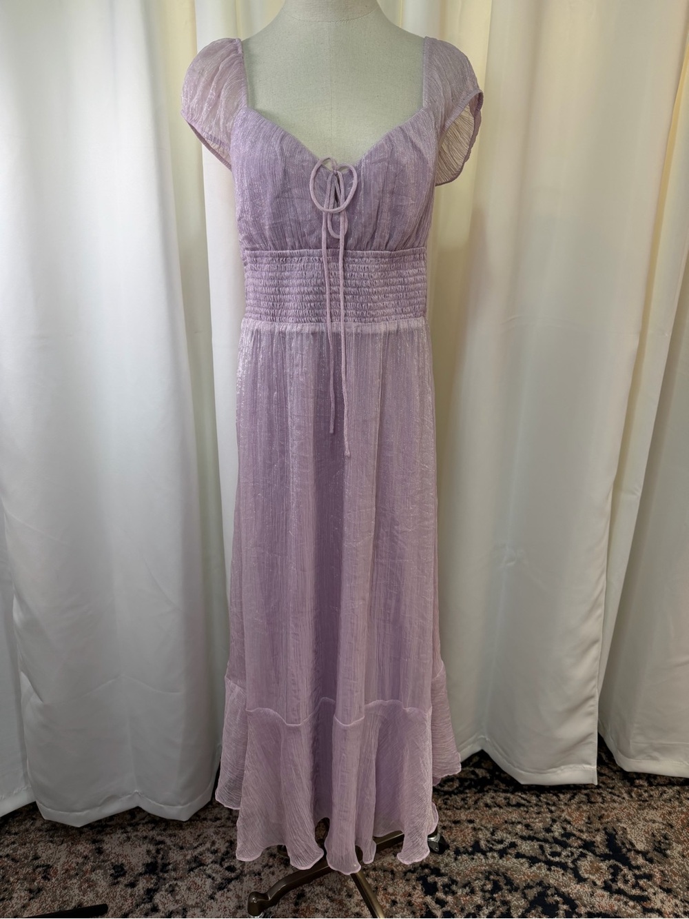 Hutch ‘Cap Sleeve Shimmer Maxi Dress’ in “Lilac Purple” Size Large - Picture 5 of 16